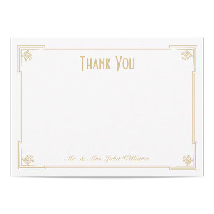 Art Deco Style Flat Thank You Note Card