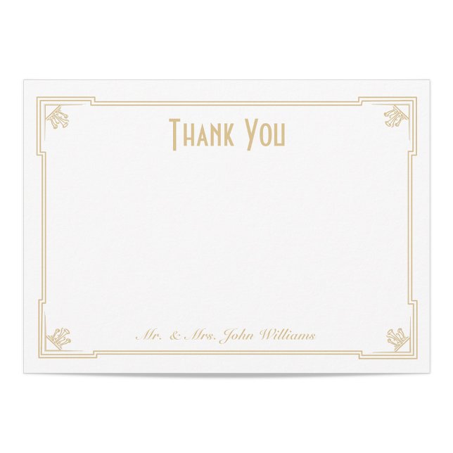 Art Deco Style Flat Thank You Note Card (Creator Uploaded)