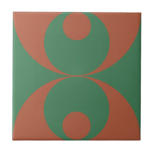 Art deco style flower pattern ceramic tile