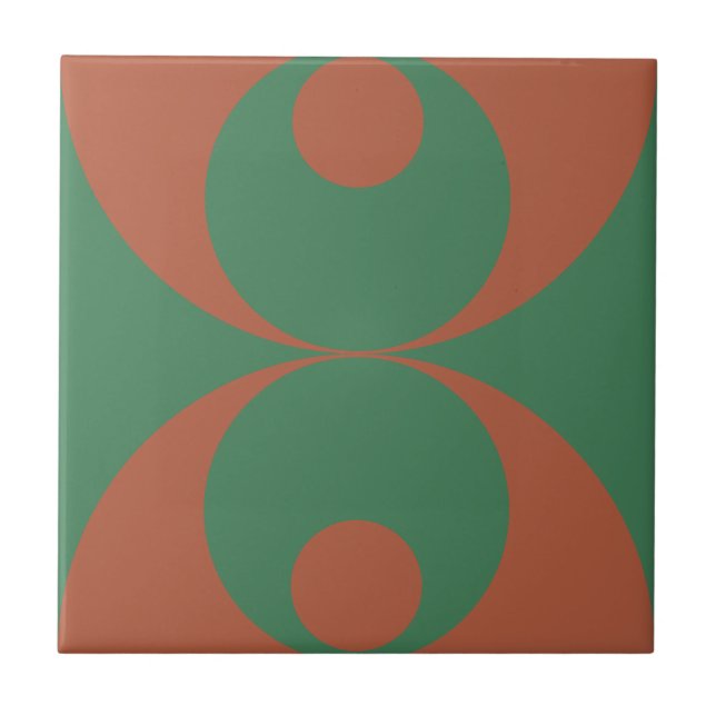 Art deco style flower pattern ceramic tile (Front)