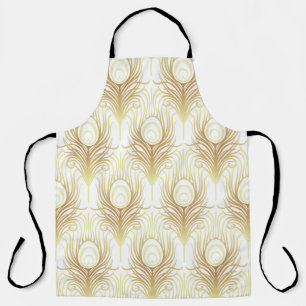 Art deco style geometric seamless pattern in black apron