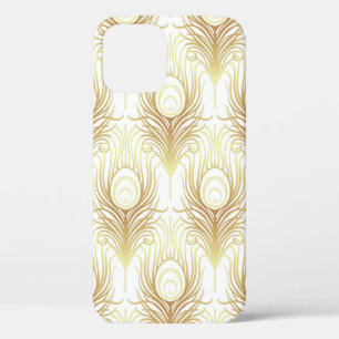 Art deco style geometric seamless pattern in black iPhone 12 case