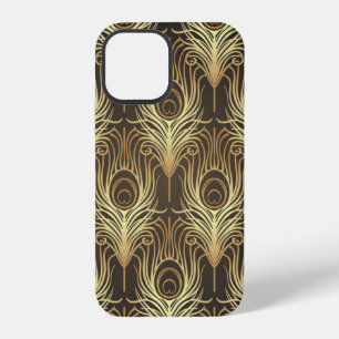 Art deco style geometric seamless pattern in black iPhone 12 case
