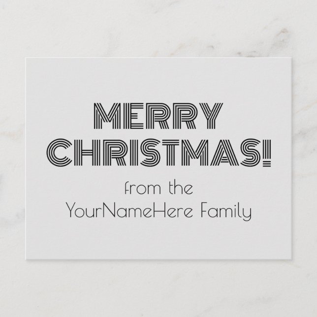 Art Deco Style "MERRY CHRISTMAS!" Postcard (Front)
