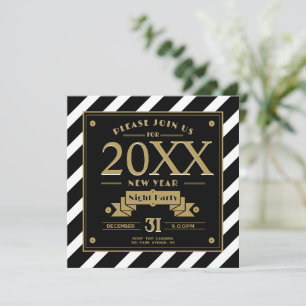 Art Deco Style New Year Party Card