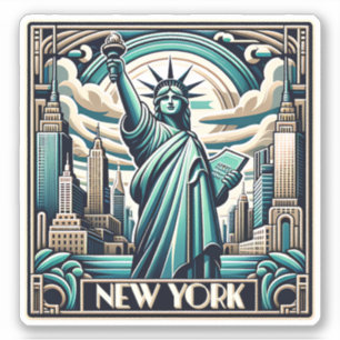 Art Deco style New York illustration