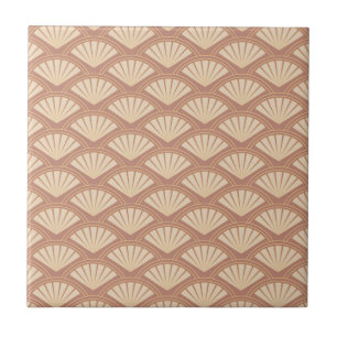 Art Deco style pattern in rose color Ceramic Tile
