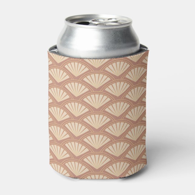 Art Deco style pattern in rose colour Can Cooler (Can Front)