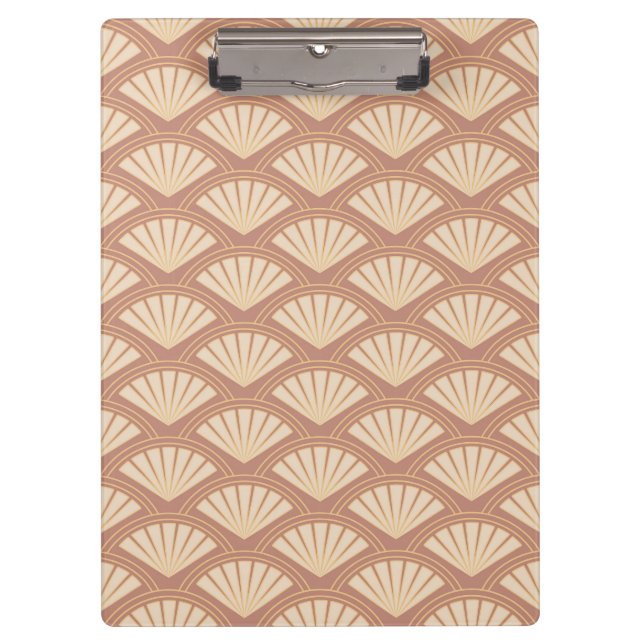 Art Deco style pattern in rose colour Clipboard (Front)