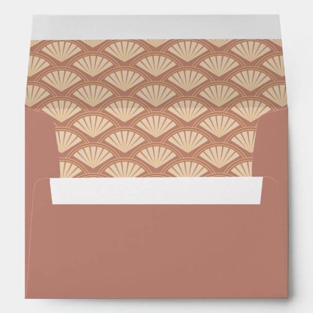 Art Deco style pattern in rose colour Envelope (Back (Bottom))