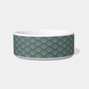Art Deco style pattern in teal blue colour Bowl