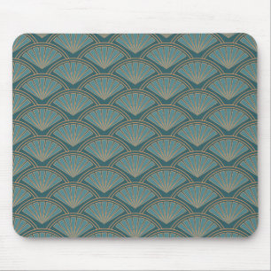 Art Deco style pattern in teal blue colour Mouse Pad