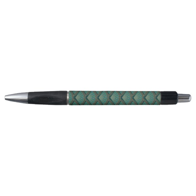 Art Deco style pattern in teal green colour (Front)