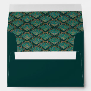 Art Deco style pattern in teal green colour Envelope