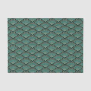Art Deco style pattern in teal green colour Tissue Paper