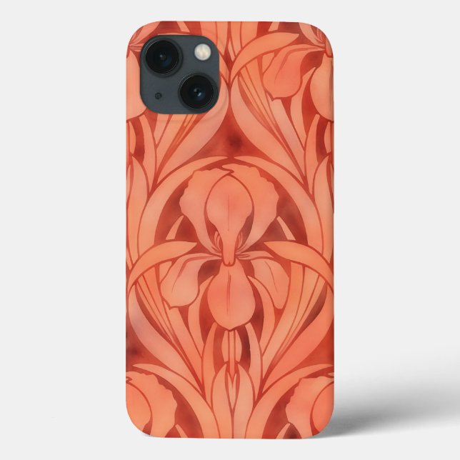 Art Deco Style Phone Case in Orange (Back)