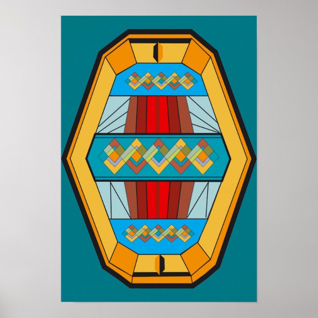 Art Deco Style Poster with Gem Shape (Front)