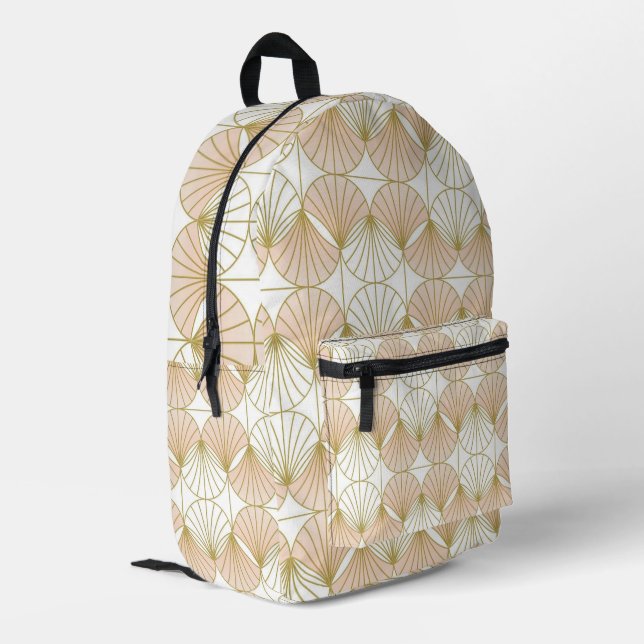 Art Deco Style  Printed Backpack (Back Corner Left)