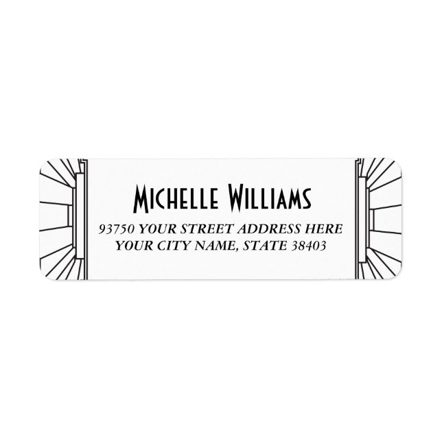 Art Deco Style Return Address Labels (Front)