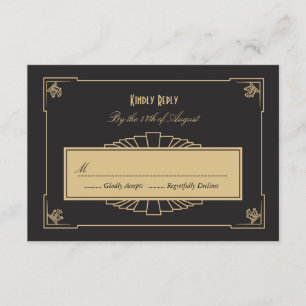 Art Deco Style RSVP Card