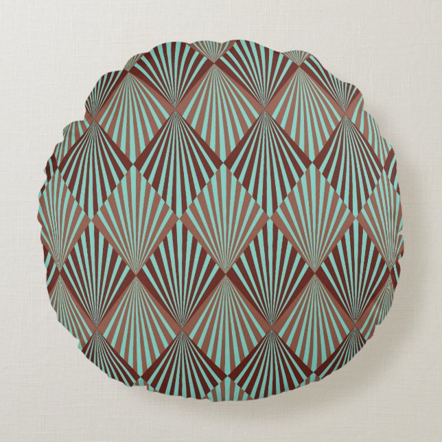 Art Deco style, seamless texture. Round Cushion (Front)