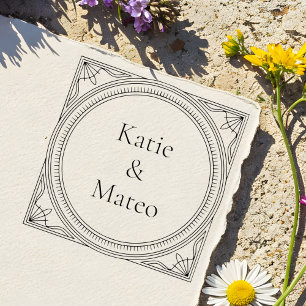 Art Deco Style Self-Inking Address Stamp