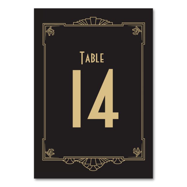 Art Deco Style Table Number (Front)