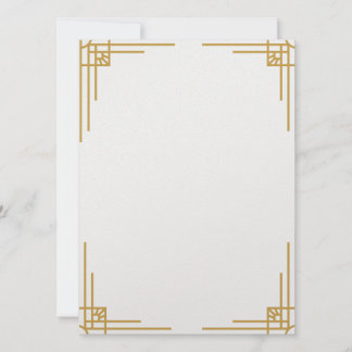 Art Deco Style Wedding Invitation