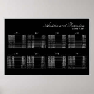 Art Deco Style Wedding Seating Chart (Silver)