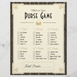 Art Deco Style What's in Your Purse? Game