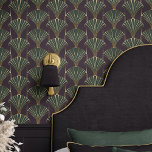 Art Deco Stylish Green and Gold  Wallpaper<br><div class="desc">Elevate your space with this luxurious Art Deco wallpaper. The repeating fan motif in rich shades of green and gold evokes the glamour and sophistication of the 1920s. This peel and stick design adds a touch of vintage elegance to any room, from a stylish living room to a sophisticated bedroom....</div>