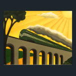 Art Deco Stylish Vintage inspired train poster<br><div class="desc">A stylish art deco 1930s inspired Art deco coronation scott train part of the Art deco travel posters available for sale. Vintage retro inspired stylish wall art. Originally hand painted in acrylic and designed by Emma Childs at EJLoriginalart.co.uk</div>
