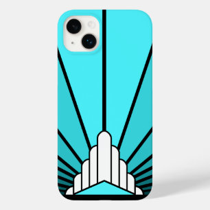 Art deco sun aqua Case-Mate iPhone 14 plus case