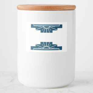 Art deco sun element in dark teal food label