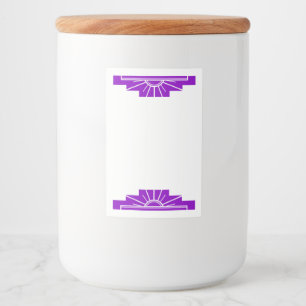 Art deco sun element in deep purple food label
