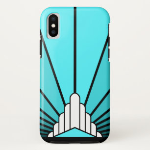 Art deco sun in aqua iPhone x case