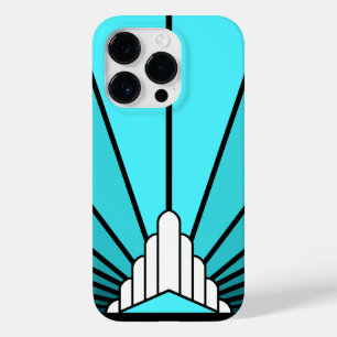Art deco sun in aqua Case-Mate iPhone 14 pro case