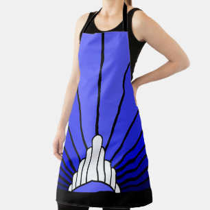 Art deco sun in blue All-Over Print Apron