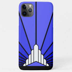 Art deco sun in blue iPhone 11 pro max case