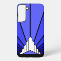 Art deco sun in blue