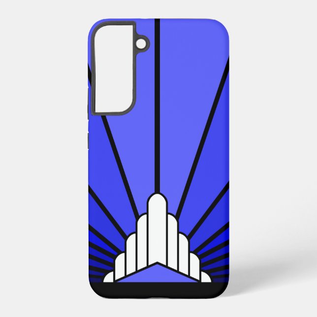 Art deco sun in blue samsung galaxy s22+ case (Back)