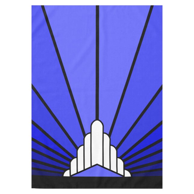 Art deco sun in blue tablecloth (Front)
