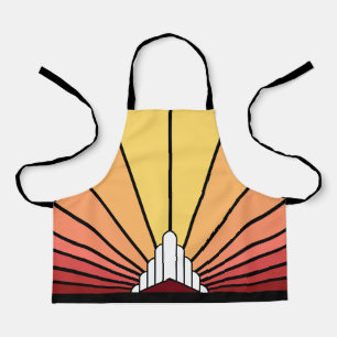 Art deco sun in dawn apron
