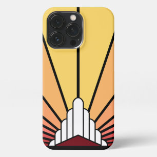Art deco sun in dawn iPhone 13 pro case