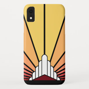 Art deco sun in dawn iPhone / iPad case