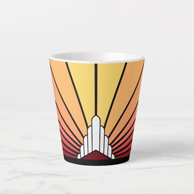 Art deco sun in dawn Latte Mug (Front)