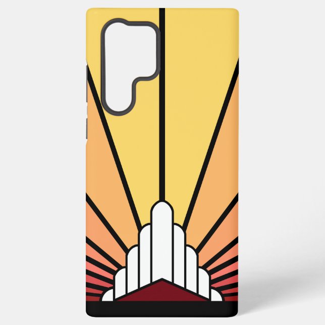 Art deco sun in dawn samsung galaxy s22 ultra case (Back)