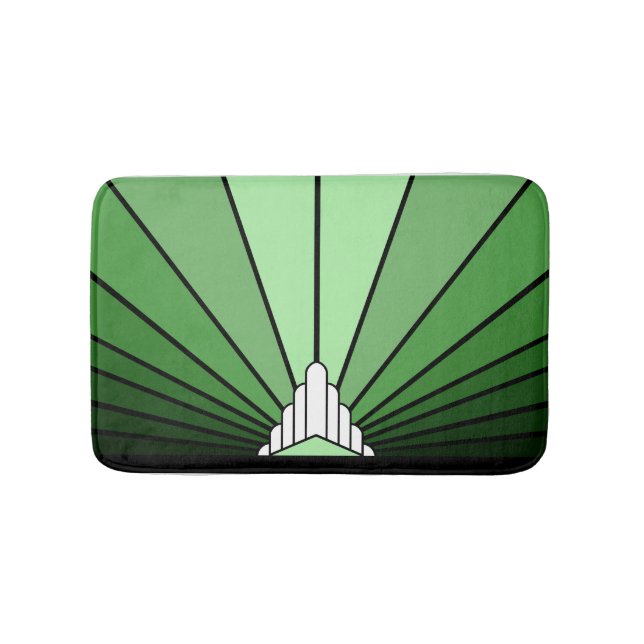 Art deco sun in green bath mat (Front)