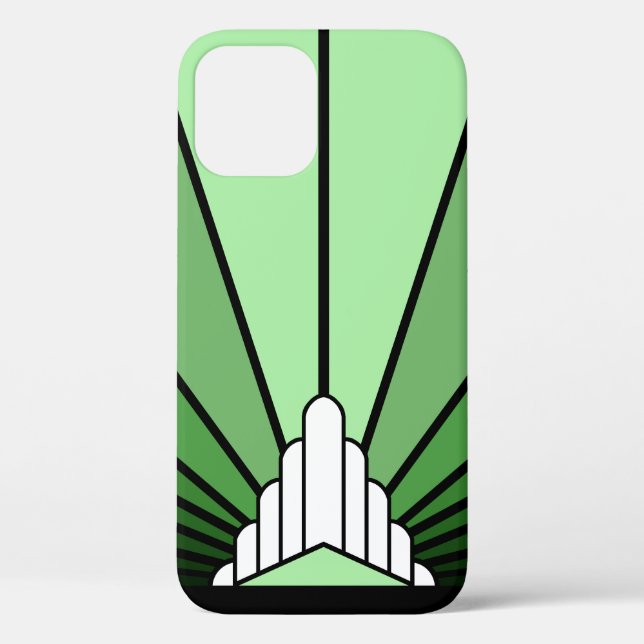 Art deco sun in green Case-Mate iPhone case (Back)