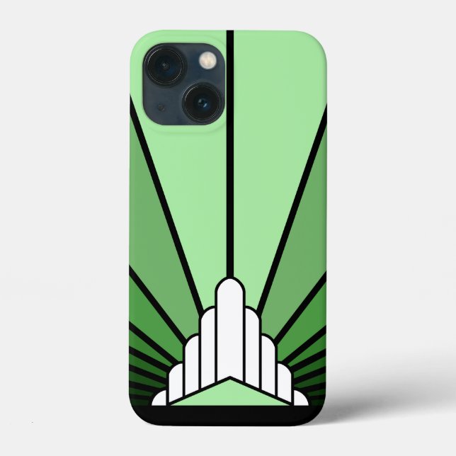 Art deco sun in green Case-Mate iPhone case (Back)